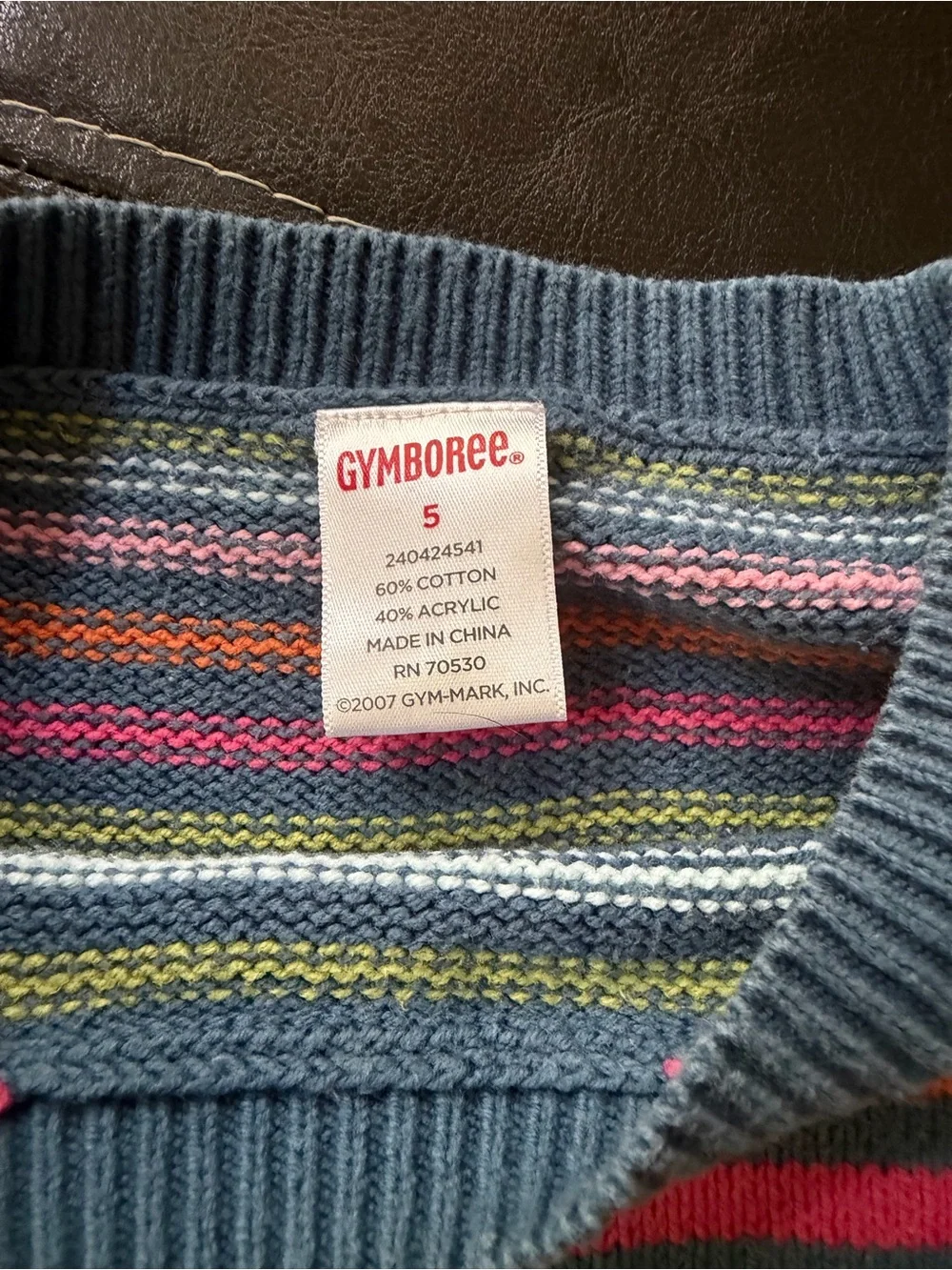 Gymboree - Girl’s Multicolor Striped Knit Dress with Button Shoulders